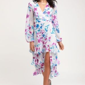 Lulus Floral Long Sleeves Midi Dress